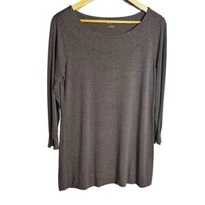 🔴5 for $40
Soft Surroundings Brown 3/4  Sleeve Zip Detail Round Neck Tunic M